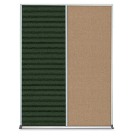 United Visual Products Single Door Radius Plus Corkboard, 36"X UV8002PLUS-SATIN-PEARL
